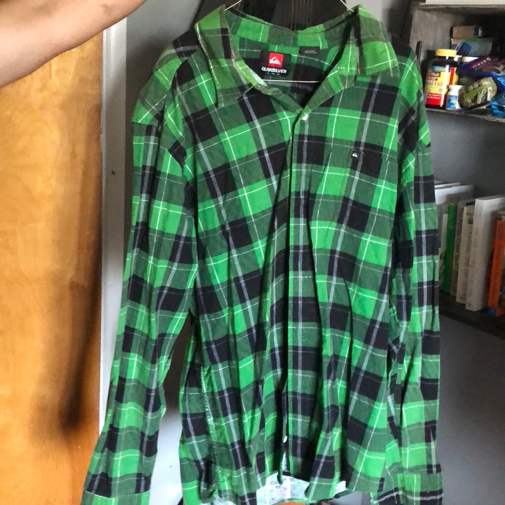 Green and black quicksilver flannel
